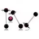 SS Tongue Barbell with UV Ball