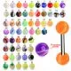 SS Tongue Barbell AWith Mix Royal Blue UV Balls Body Jewelry