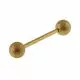 Rose Gold Platted Straight Barbells with Glitter Balls