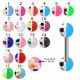 316L Surgical Steel Tongue Barbell With UV Half Checker UV Balls