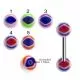316L Surgical Steel Tongue Barbell With Evil Eye Design UV Balls