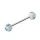 Steel And UV Tongue Bar With Fancy UV Balls