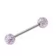 Tongue Bar with Glitter UV Balls
