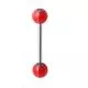 Straight Barbell with Red Tribal Star UV Balls
