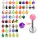 SS Labret With UV Fancy Marble Look Balls