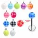 SS Labret With Suction Hold Illusion UV Design Spiral Ball Tongue Stud