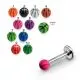316L Surgical Steel Labret With Basketball Print UV Balls