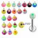 SS Labret Mix Color Threaded UV Fancy Star Print Acrylic Ball 
