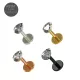 G23 Grade Titanium Tear Shape CZ Threadless  Push Fit Top  Push Fit With Flat Back Labret