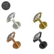 G23 Grade Titanium Marquise CZ Jeweled Tragus Top Push Fit With Flat Back Labret