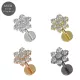G23 Grade Titanium CZ Jeweled Flower Design Tragus Top Push Fit With Flat Back Labret