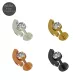 G23 Grade Titanium CZ Jeweled Eyebrow And Eye Design Tragus Top Push Fit With Flat Back Labret