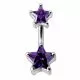Jeweled Star shaped Stone Spinal Belly Button Ring