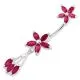Twin Flower Floral Spinal belly button ring