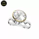 14K Gold Internally Threaded CZ Dermal Anchor Top with Base