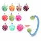Bio Flex Eyebrow Circular Barbell With Assorted Candy UV Balls
