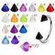 316L Surgical Steel Eyebrow Circular Barbell With  Fancy Color UV Cones