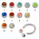 316L surgical steel CZ and Opal jeweled Circular Barbell