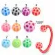 Bio Flex Eyebrow Circular Barbell With Volleyball Pattern UV Balls