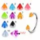 316L Surgical Steel Eyebrow Circular Barbell With Flower on White UV Cones