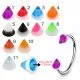 316L Surgical Steel Eyebrow Circular Barbell With Double color Fancy UV Cones