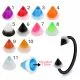 Bio Flex Eyebrow Circular Barbell With Double color Fancy UV Cones