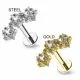 316L Surgical Steel Triple Star CZ Stone With Internally Threaded