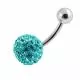 Single Color Crystal Stone With SS Bar Navel Ring