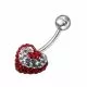 Mix Color Crystal stone Heart Navel Ring FDBLY201 