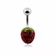 Crystal stone Strawberry Belly Ring 
