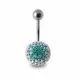 Crystal stone Studded Star SS Navel Ring Body Jewelry