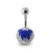 Blue Butterfly Crystal stone Studded Belly Button Ring
