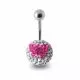 Butterfly Crystal stone Banana Bar Belly Ring