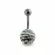 Multi Color Hand Painted Crystal Ball Banana Bar Navel Ring