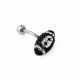 Black Crystal Rugby Ball Navel Bar 