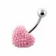 Tiny Pink Pearl balls Heart Navel Banana