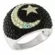 Crystal Moon Star Dome Finger Ring 