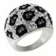 Mix Color Crystal Stone With Football Finger Ring 
