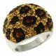 Yellow And Black Crystal Finger Band 