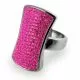 Chic Women Ladies Pink Crystal Jewelry Finger Ring