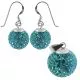 Crystal Stone Studded Silver Jewelry Earring Pendant Set 