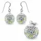 White Crystal stone Studded Earring Pendant Silver jewlery Set 