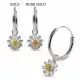 925 Sterling Silver Dangling Sunflower Design Earring