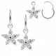 Hanging Flower Jeweled Huggie Earrings in 925 Sterling Silver 
