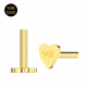 14k Gold Internal Thread Heart Back Labret Bar