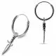 925 Sterling Silver Dangling Dagger Hoop Rings