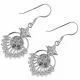 Fancy Jeweled Dangling Heart 925 Sterling Silver Ear Ring