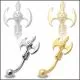 Devils Double Axe Eyebrow Ring