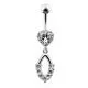Moving Jeweled Heart Shaped Navel Ring