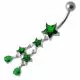 Multi Gems Star Dangling Banana Navel Ring